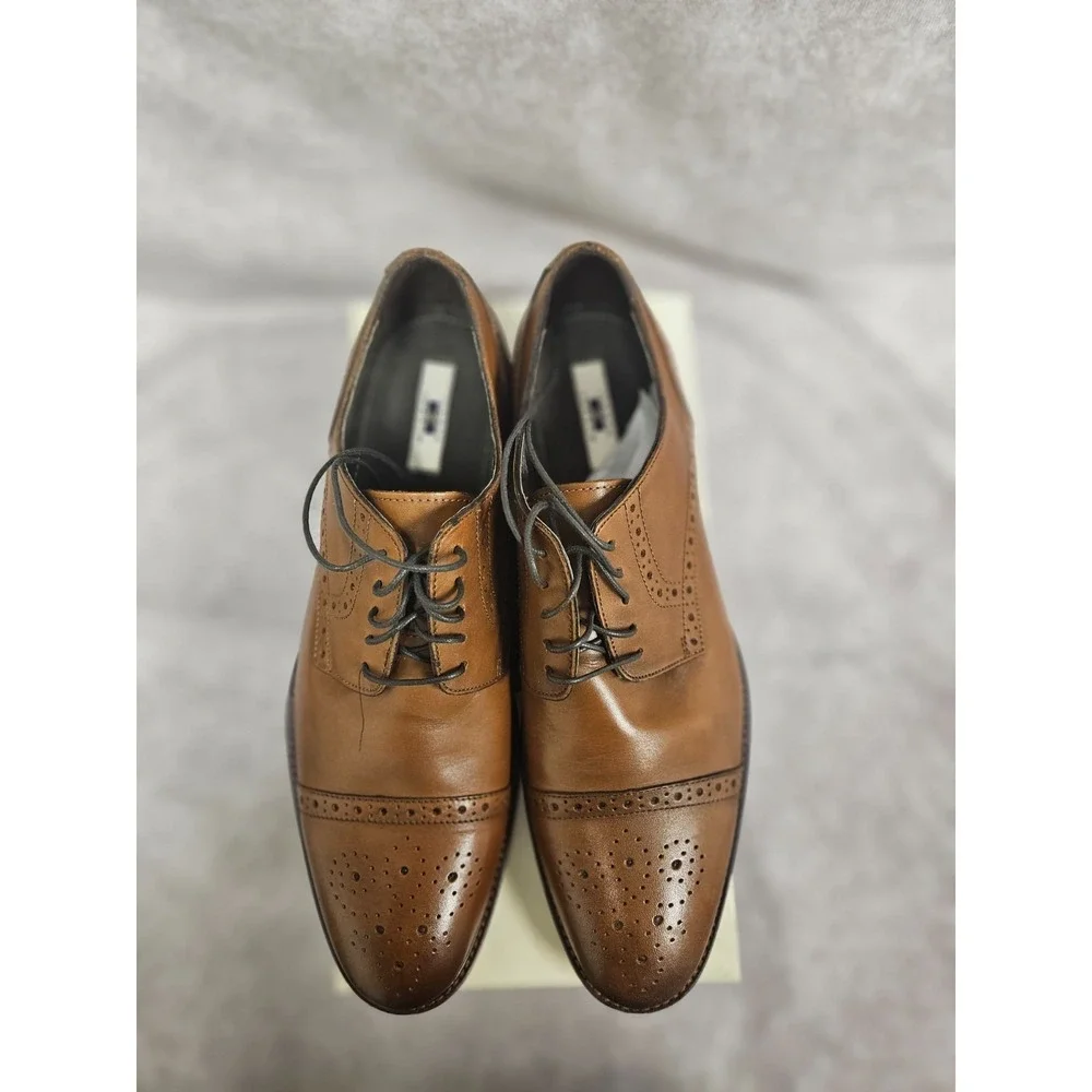 Joseph Abboud Mens Cognac Owings Cap-Toe Lace up  Oxford  size 13D New